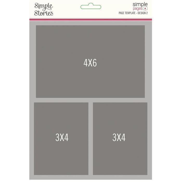 Simple Stories - Simple Pages Page Template - Design 2. Includes (1) 2-3"X4" & 1-4"X6". Simple Pages Page Templates will be your new go-to tool for quick and easy scrapbooking. This reusable plastic template helps you design a layout in minutes. Available at Embellish Away located in Bowmanville Ontario Canada.