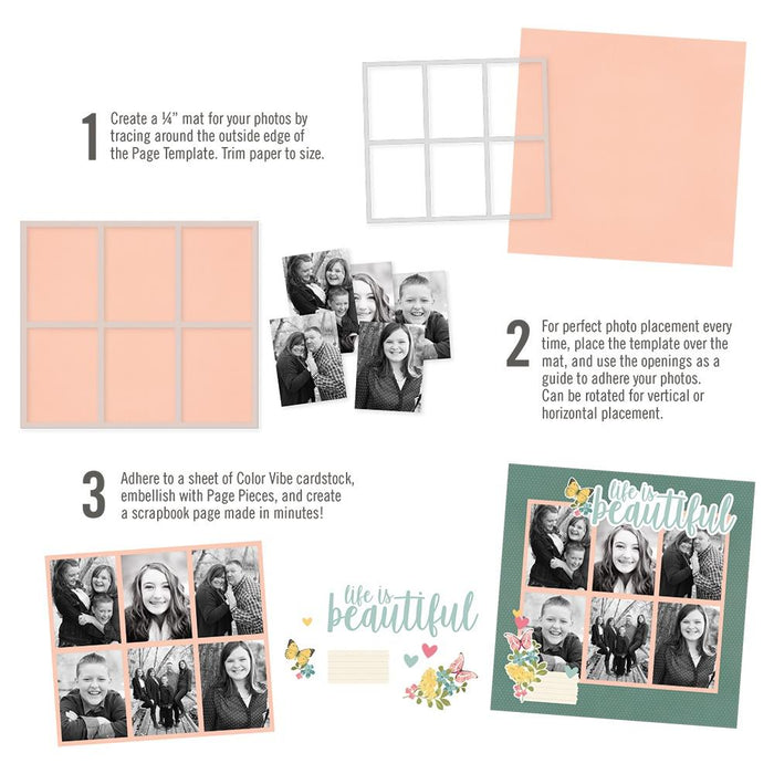 Simple Stories - Simple Pages Page Template - Design 3 - back of package