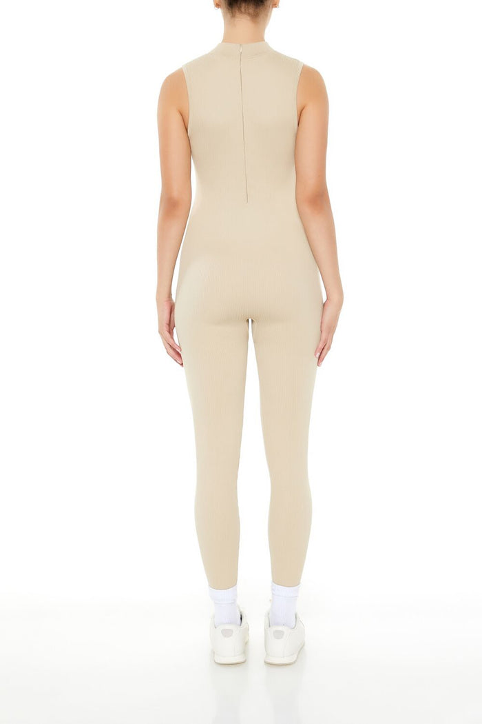 Sleeveless Mock Neck Jumpsuit