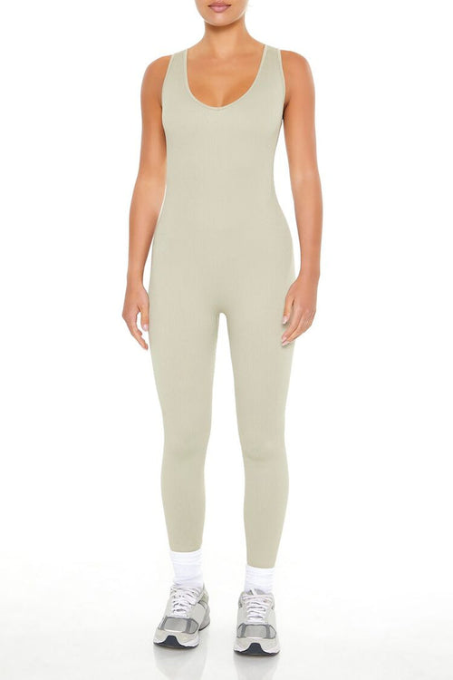 Sleeveless V-Neck Jumpsuit