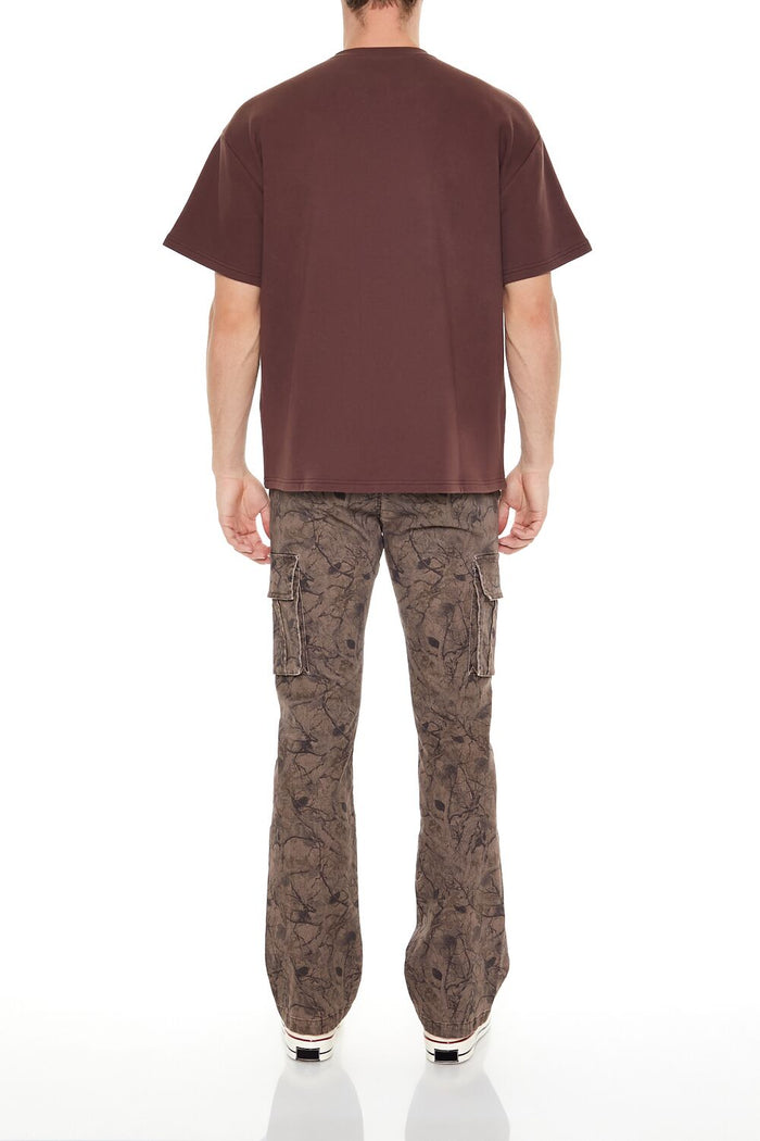Slim-Fit Leaf Print Cargo Pants