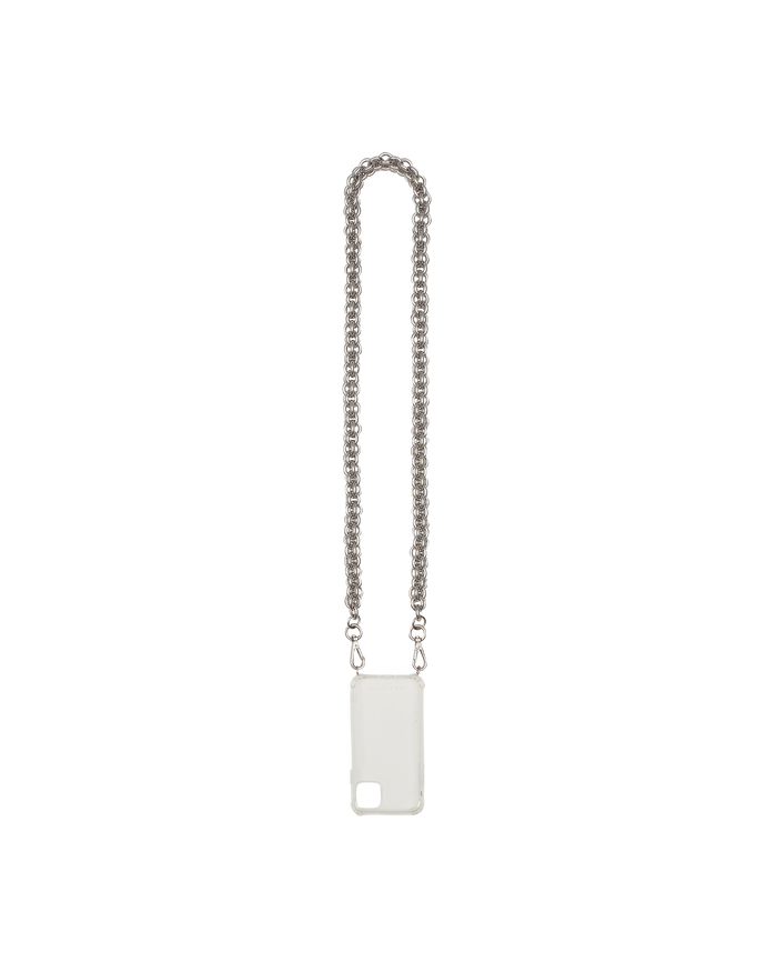 1017 Alyx 9SM Iphone Case 11 W Small Chunky Chain Trasparent/Silver Tech and Audio Phone Cases AAUTH0012OT08 MTY0001