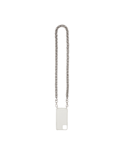 1017 Alyx 9SM Iphone Case 11 W Small Chunky Chain Trasparent/Silver Tech and Audio Phone Cases AAUTH0012OT08 MTY0001