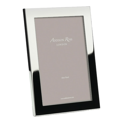 Square Frame with slim polished silver-plated border and rectangular photo opening, shown in portrait orientation.