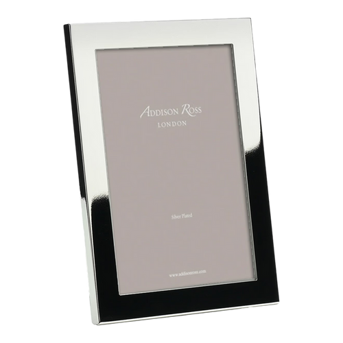 Square Frame with slim polished silver-plated border and rectangular photo opening, shown in portrait orientation.