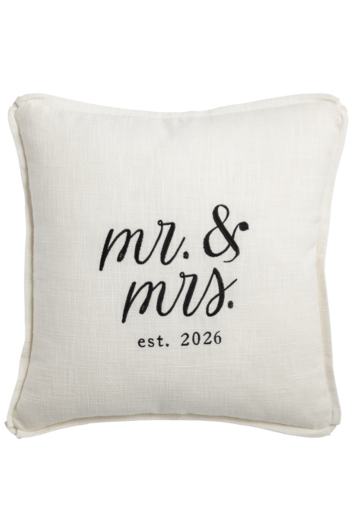 Square Mr & Mrs 2026 Pillow
