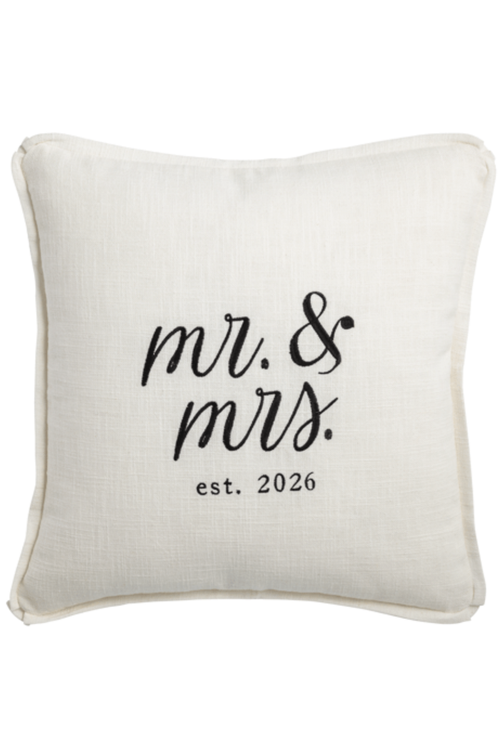 Square Mr & Mrs 2026 Pillow