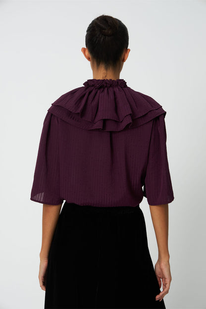 Back view of Stella Nova Frill Top Beetroot by Stella Nova Shop Stella Nova at Dotique