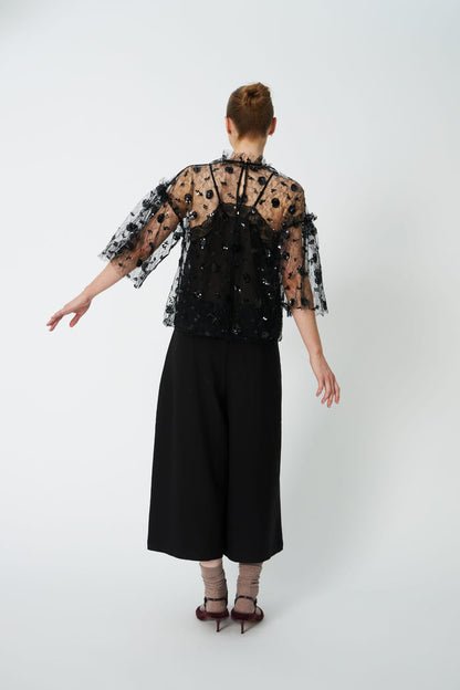 Back view of Stella Nova Sequins Mesh Blouse by Stella Nova Shop Stella Nova at Dotique