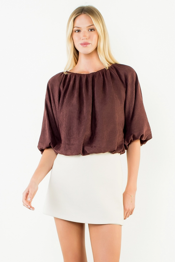 Suede Cinched Top