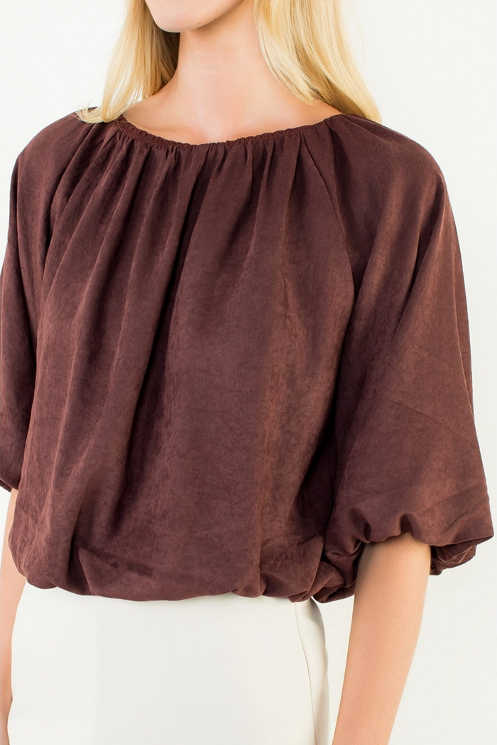 Suede Cinched Top