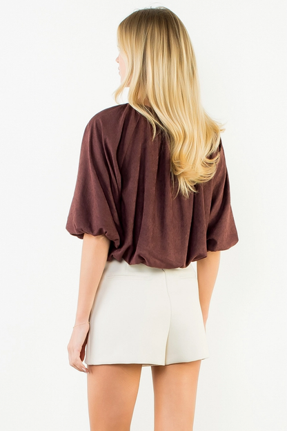 Suede Cinched Top