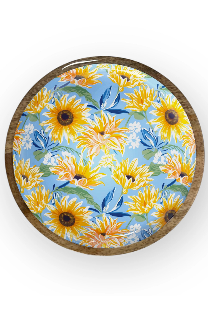 Sunflower 10" Round Serving Tray