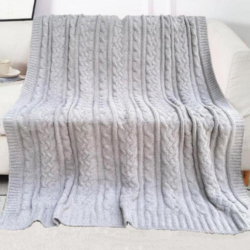 Super Soft Cable Knit Poly Microfiber Throw Blanket