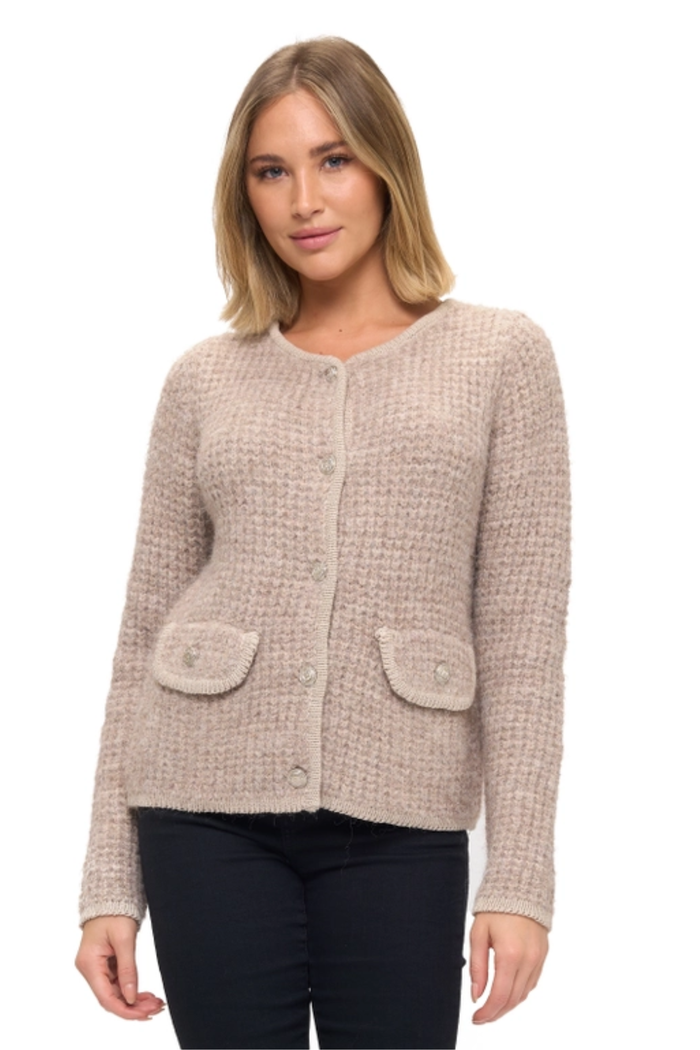 Sweater Cardigan, Taupe