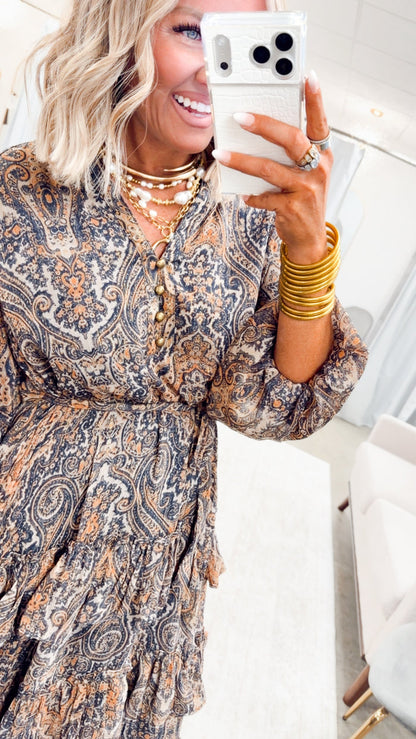 The Adeline Paisley Print Dress