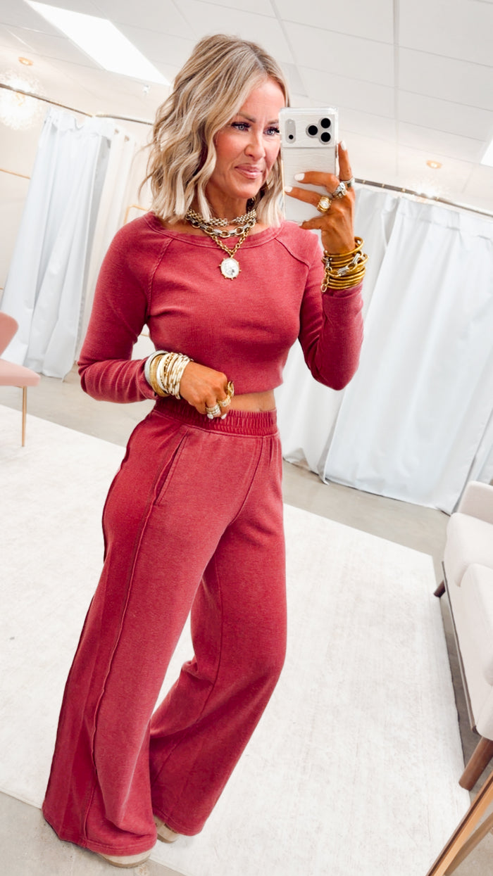 The Arabella Two Piece Set-Garnet