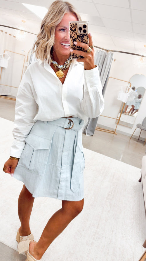 The Berkeley Cargo Skirt-Blue Breeze