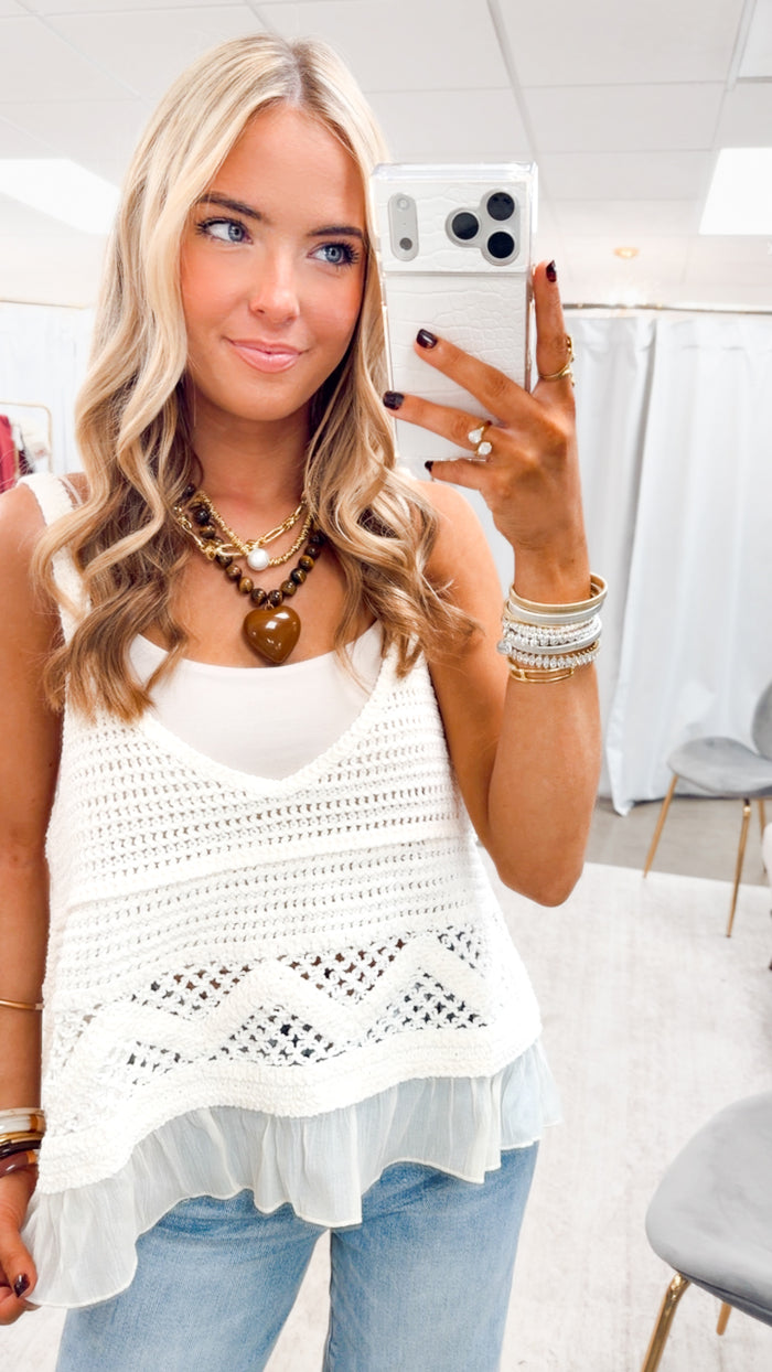 The Bohemian Meadow Tank-Cream
