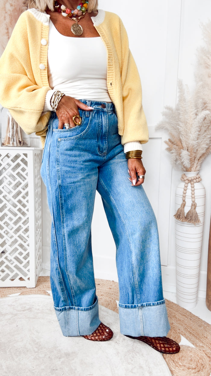 The Charlie Cuffed Wide Leg Jean