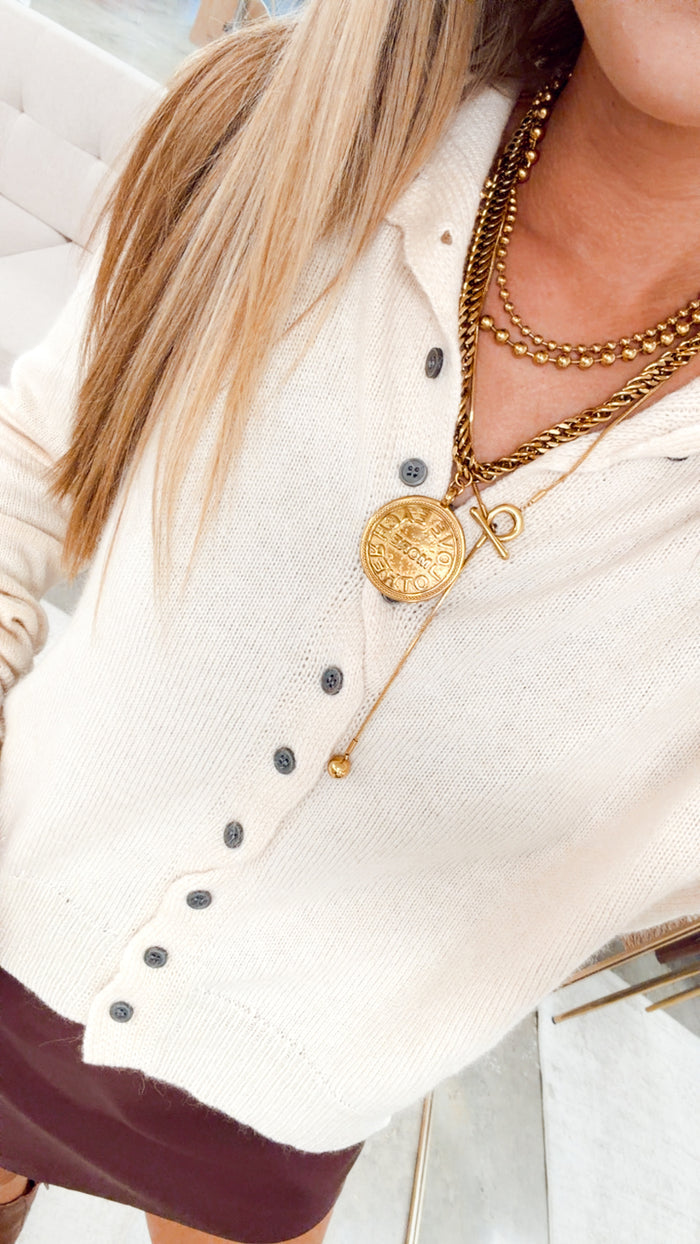 The Classic Charm Cardigan-Cream