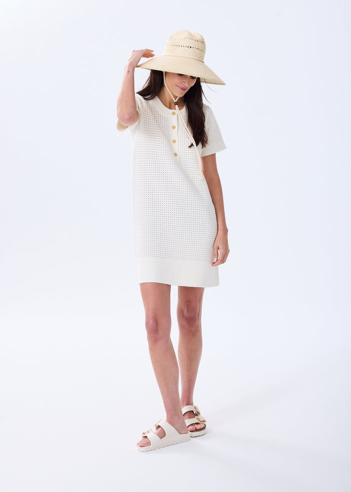The Cotton Crochet Henley Dress