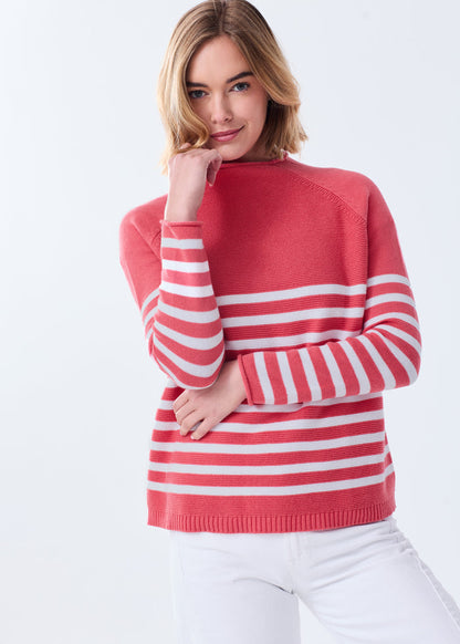 The Cotton Mock Neck - Striped - Discontinued Color