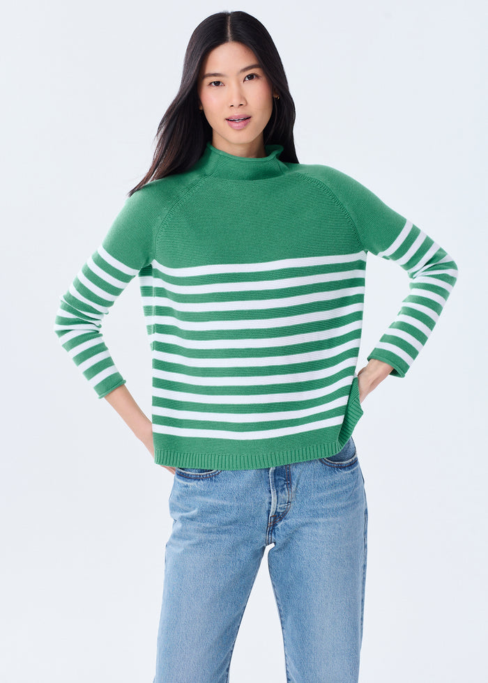 The Cotton Mock Neck - Striped - Discontinued Color