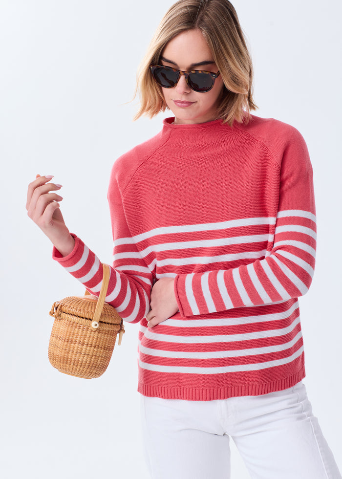 The Cotton Mock Neck - Striped - Discontinued Color