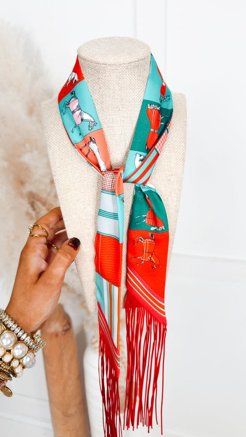 The Darling Frilly Scarf Necklace-Equestrian