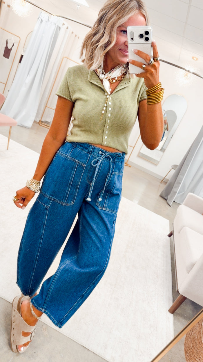 The Della Barrel Jean-Blue