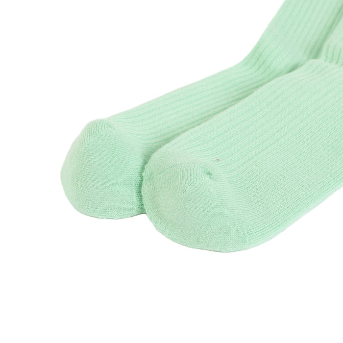 flat lays of green hedgehogs ribbed bamboo socks