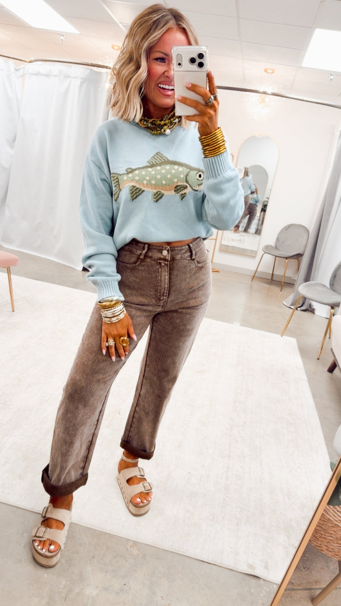 The Hudson High Rise Pant-Brown