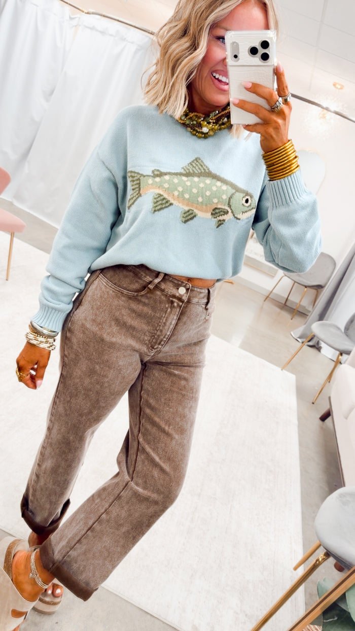 The Hudson High Rise Pant-Brown