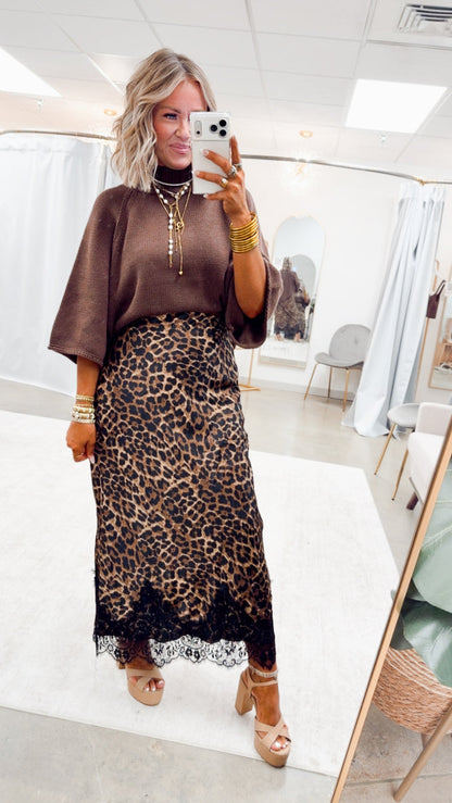 The Leopard Lace Maxi Skirt