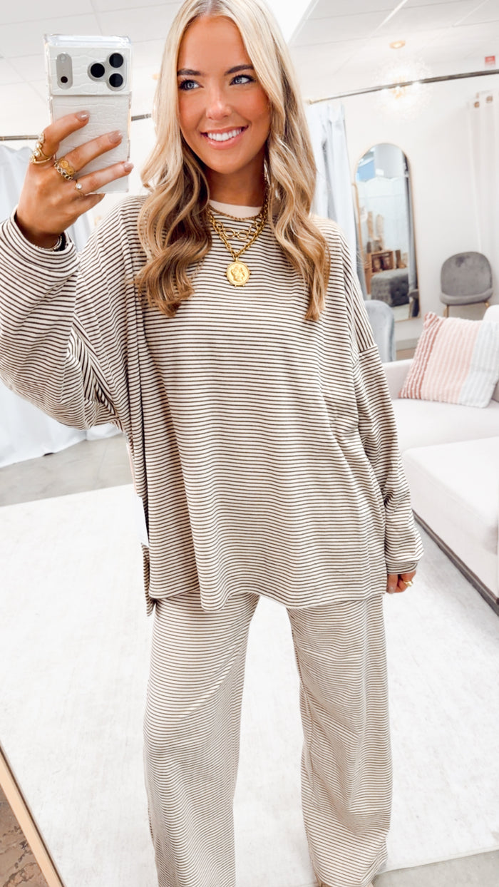 The Levi Striped Top-Almond