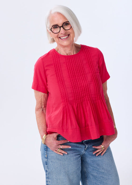 The Pintuck Peplum Blouse - Discontinued Style