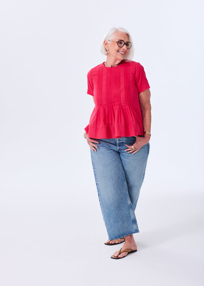 The Pintuck Peplum Blouse - Discontinued Style