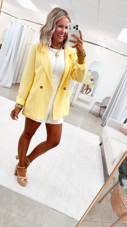 The Power Move Blazer-Yellow