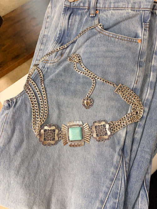 The Prairie Heirloom Belt-Turquoise