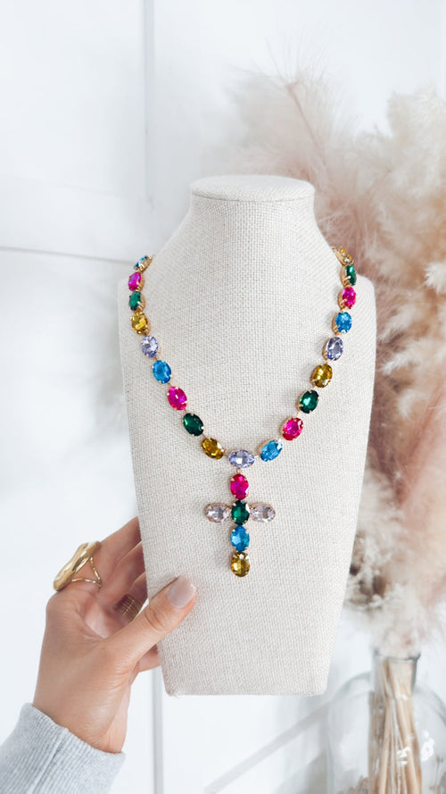 The Rainbow Radiance Cross Necklace