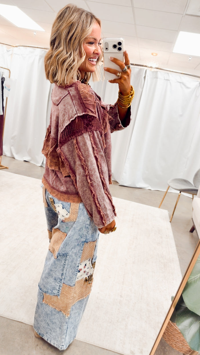 The Retro Rhapsody Top-Burgundy