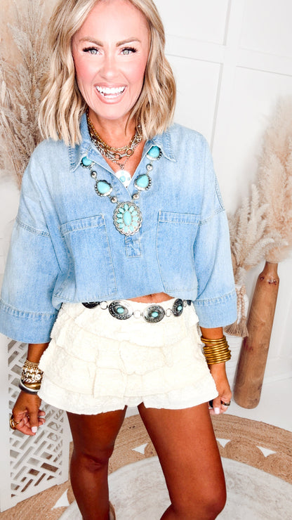 The Scottie Ruffle Skort-Cream