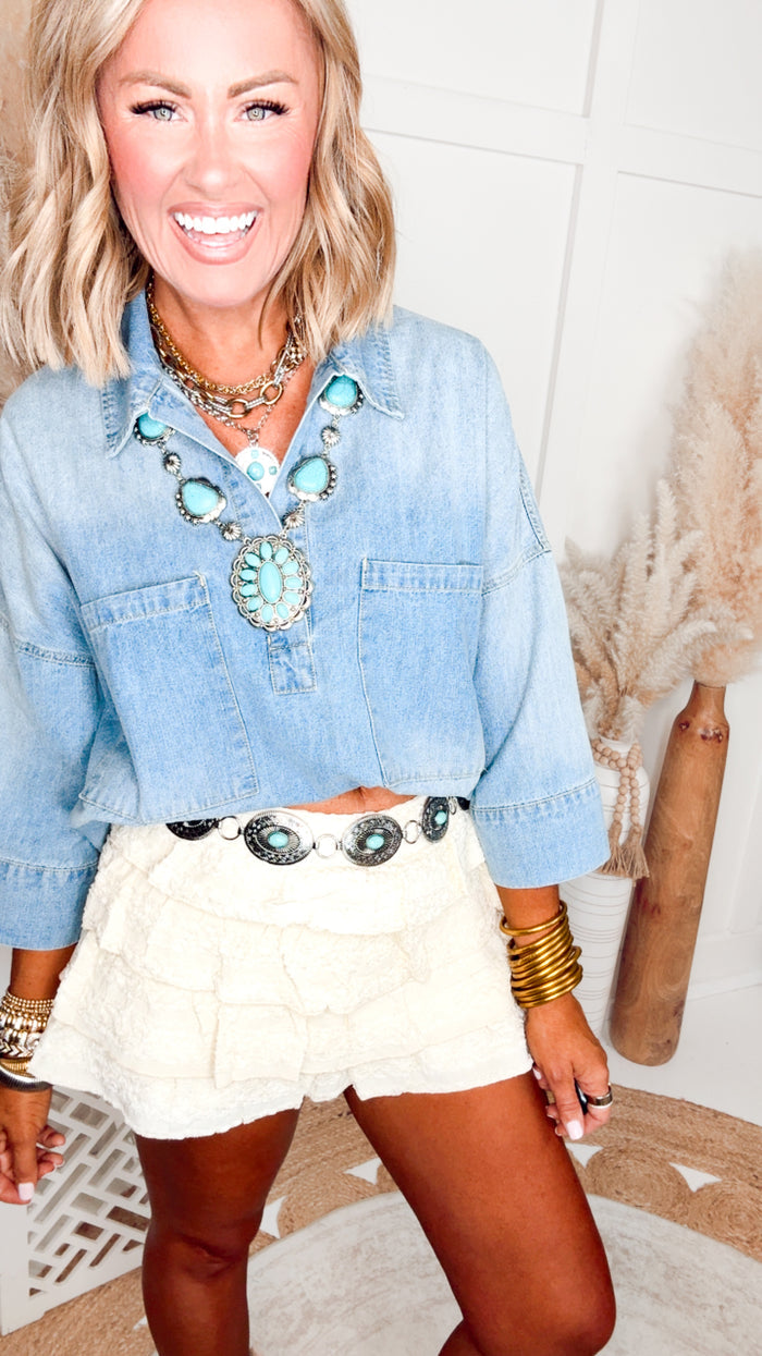 The Scottie Ruffle Skort-Cream