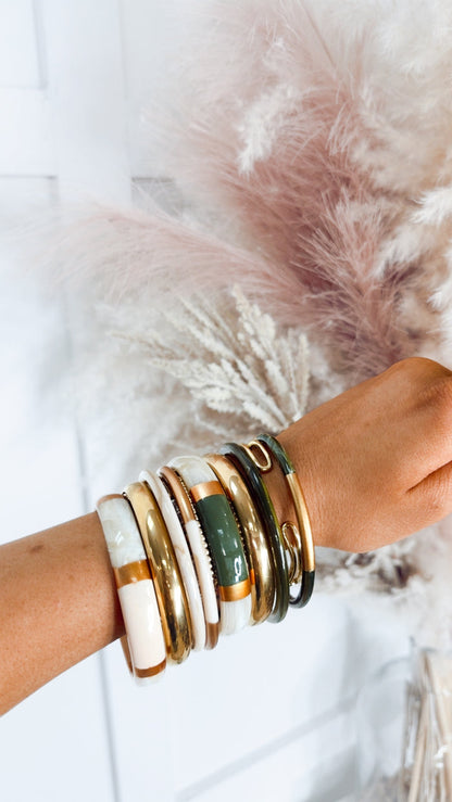 The Socialite Bangle Set (4)-Olive