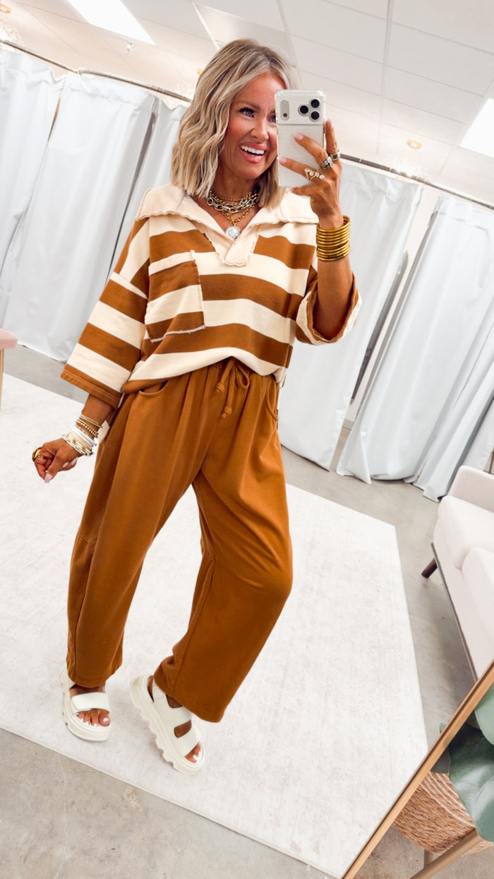 The Stevie Barrel Leg Sweatpants-Terra
