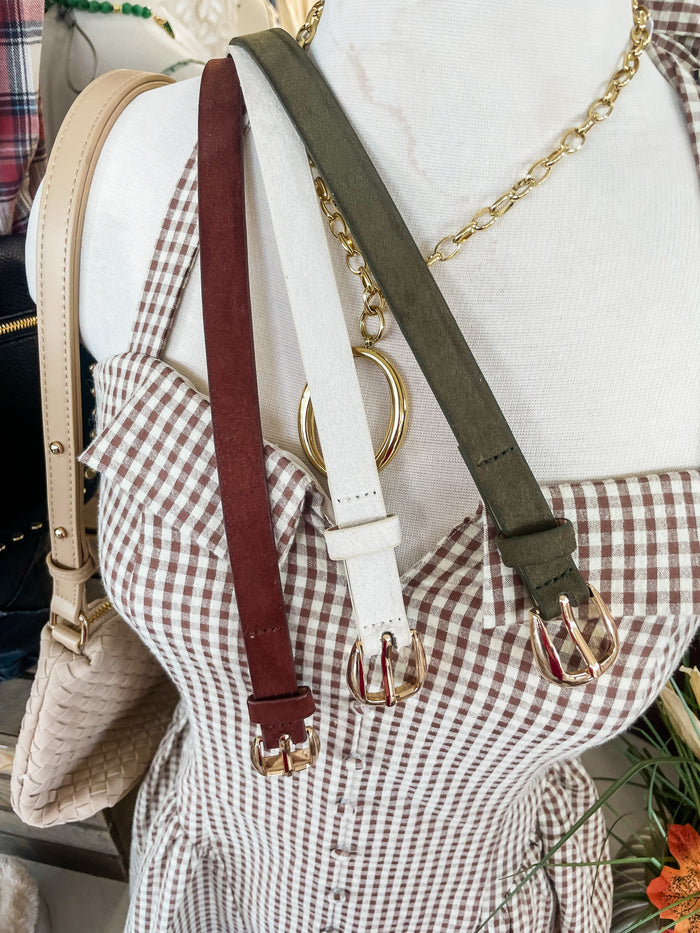 The Suede Darling Belt-Olive