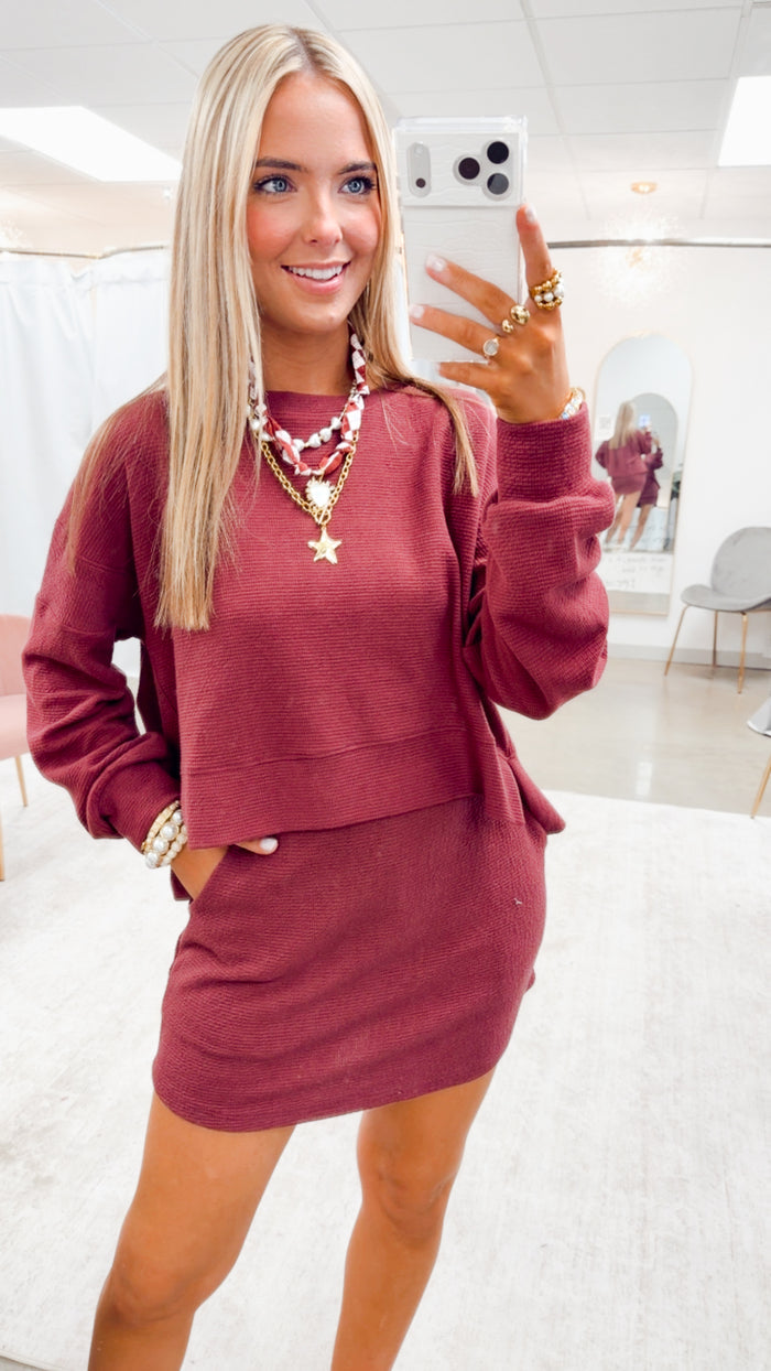 The Westport Skort Set-Maroon