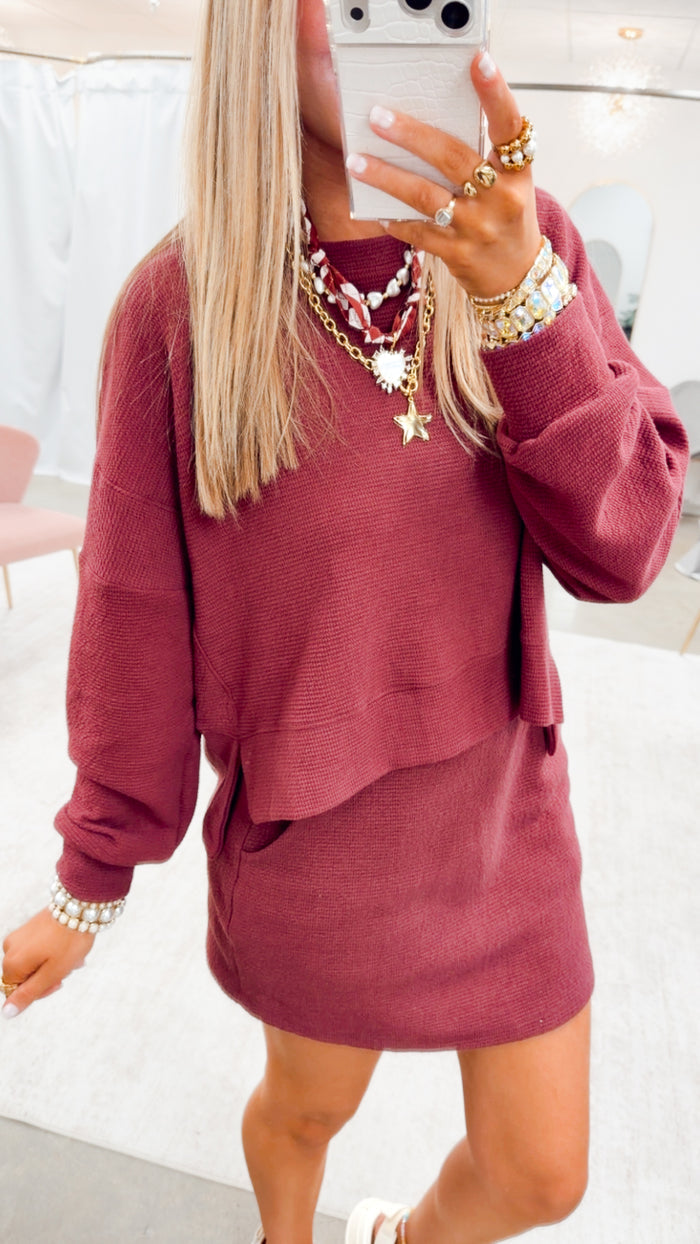 The Westport Skort Set-Maroon