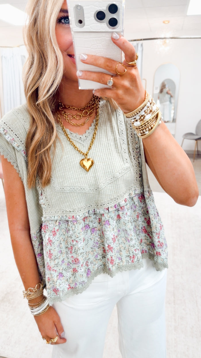 The Whispering Willow Top-Powder Sage
